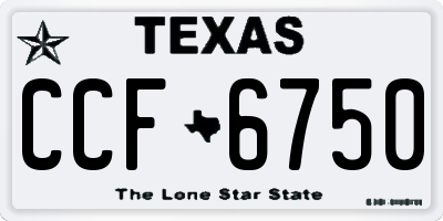 TX license plate CCF6750
