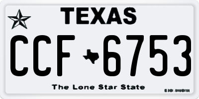 TX license plate CCF6753