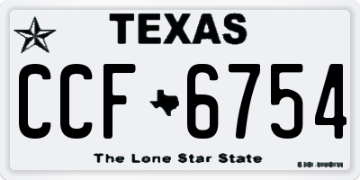 TX license plate CCF6754