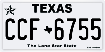 TX license plate CCF6755