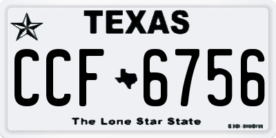 TX license plate CCF6756