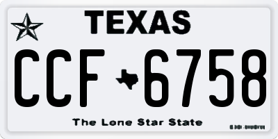 TX license plate CCF6758
