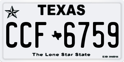 TX license plate CCF6759