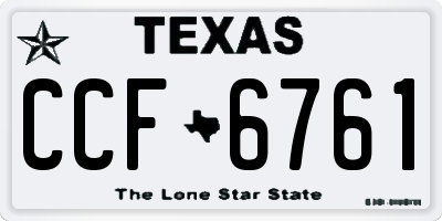TX license plate CCF6761