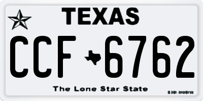 TX license plate CCF6762
