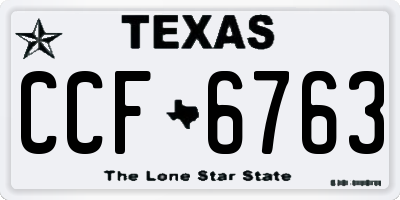 TX license plate CCF6763