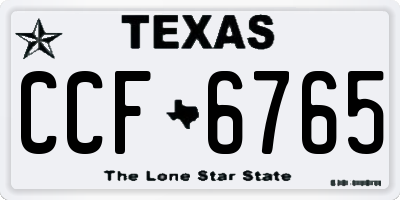 TX license plate CCF6765