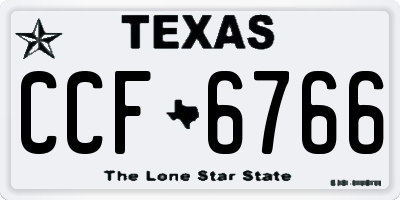 TX license plate CCF6766