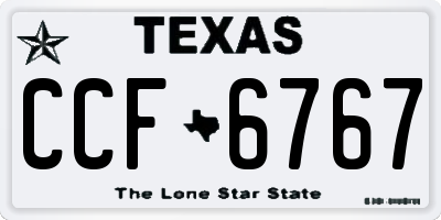 TX license plate CCF6767