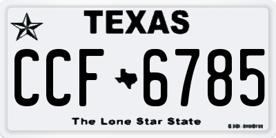 TX license plate CCF6785