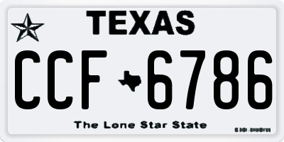 TX license plate CCF6786