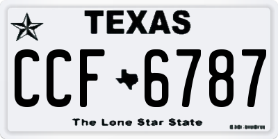TX license plate CCF6787