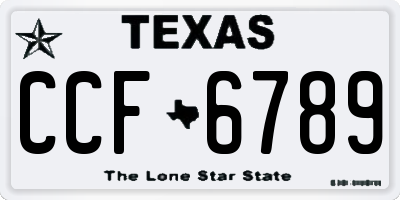 TX license plate CCF6789