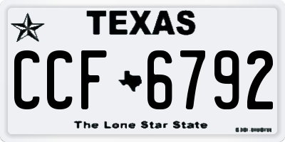 TX license plate CCF6792