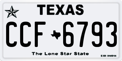 TX license plate CCF6793