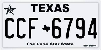 TX license plate CCF6794