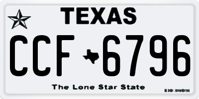 TX license plate CCF6796