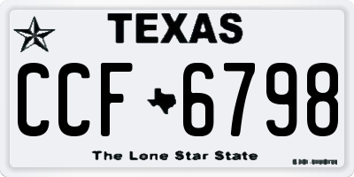 TX license plate CCF6798