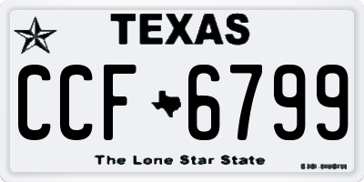 TX license plate CCF6799