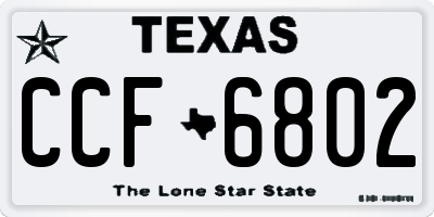 TX license plate CCF6802