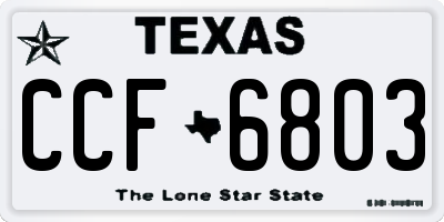TX license plate CCF6803