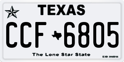 TX license plate CCF6805