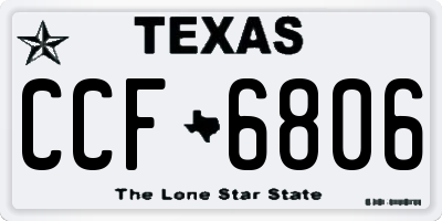 TX license plate CCF6806