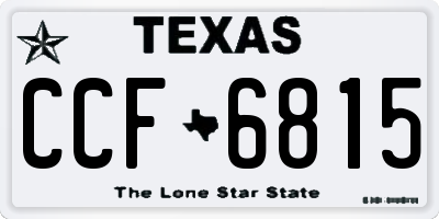 TX license plate CCF6815
