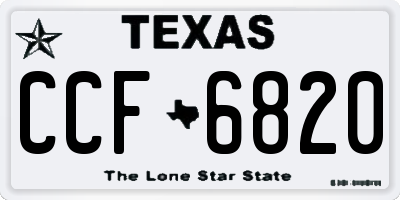 TX license plate CCF6820