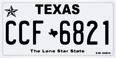 TX license plate CCF6821