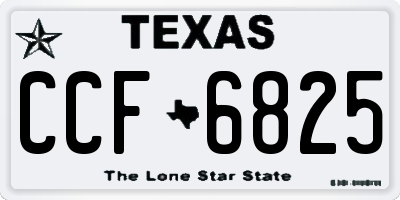TX license plate CCF6825