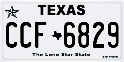 TX license plate CCF6829