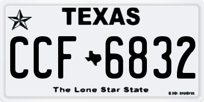 TX license plate CCF6832