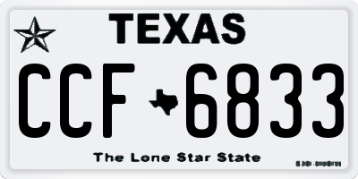 TX license plate CCF6833