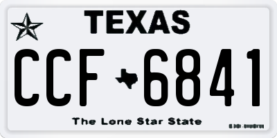 TX license plate CCF6841