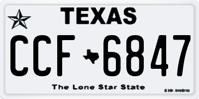 TX license plate CCF6847