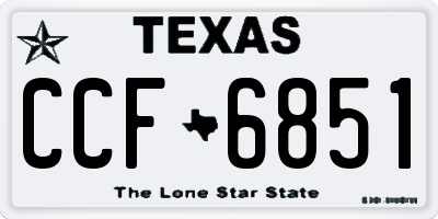 TX license plate CCF6851
