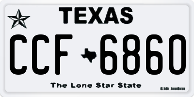 TX license plate CCF6860