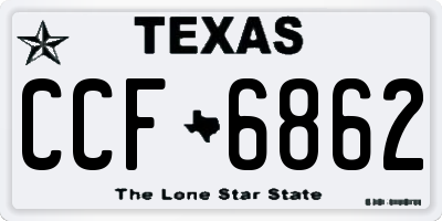 TX license plate CCF6862