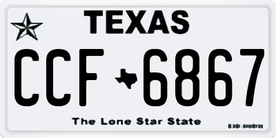 TX license plate CCF6867