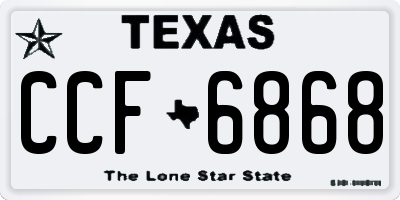 TX license plate CCF6868