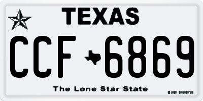 TX license plate CCF6869