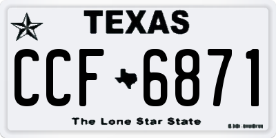 TX license plate CCF6871