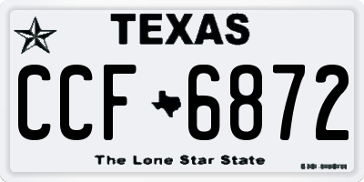 TX license plate CCF6872