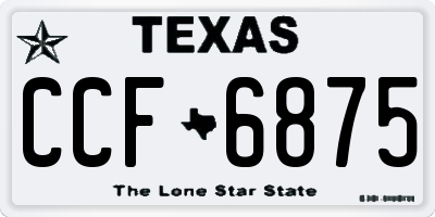TX license plate CCF6875