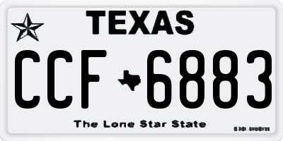 TX license plate CCF6883