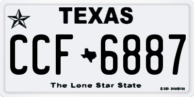 TX license plate CCF6887