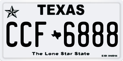 TX license plate CCF6888