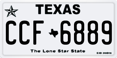 TX license plate CCF6889