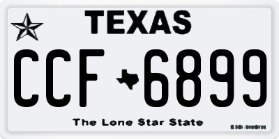 TX license plate CCF6899